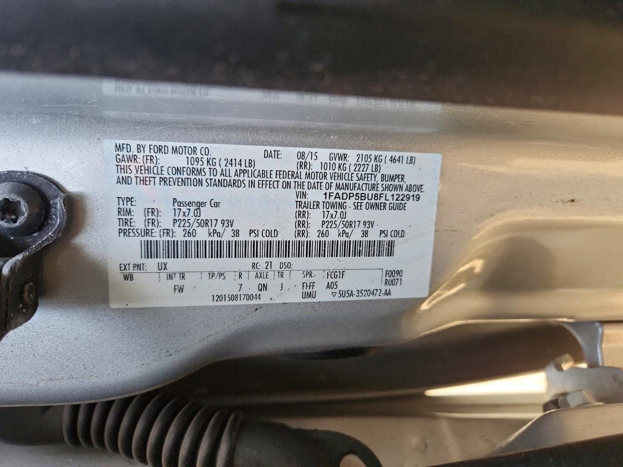 2015 FORD Cmax VIN 1FADP5BU8FL122919 photo 12