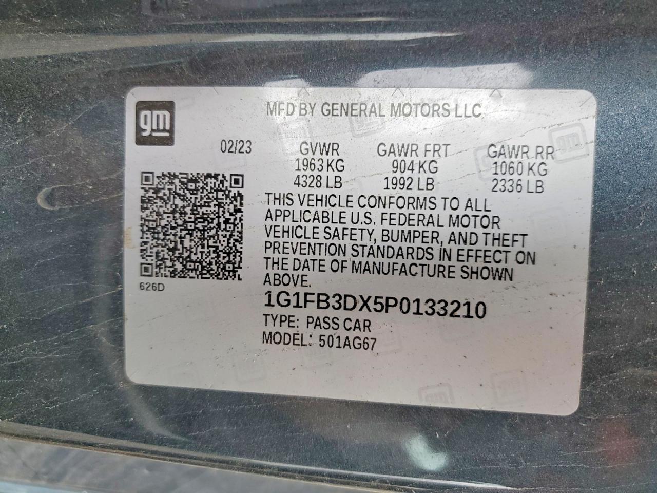 2023 Chevrolet Camaro VIN 1G1FB3DX5P0133210 photo 12