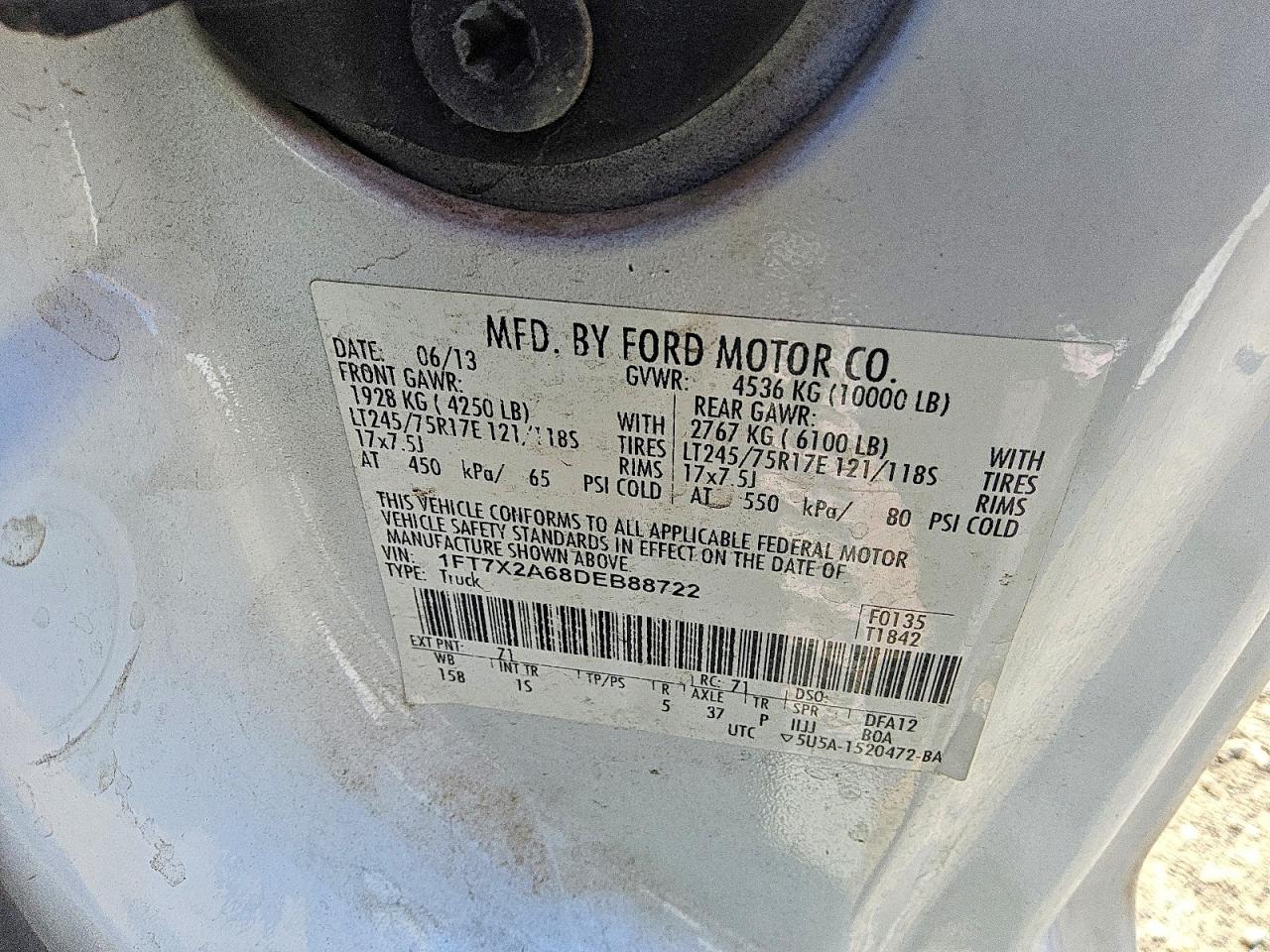 2013 Ford F250 VIN 1FT7X2A68DEB88722 photo 12