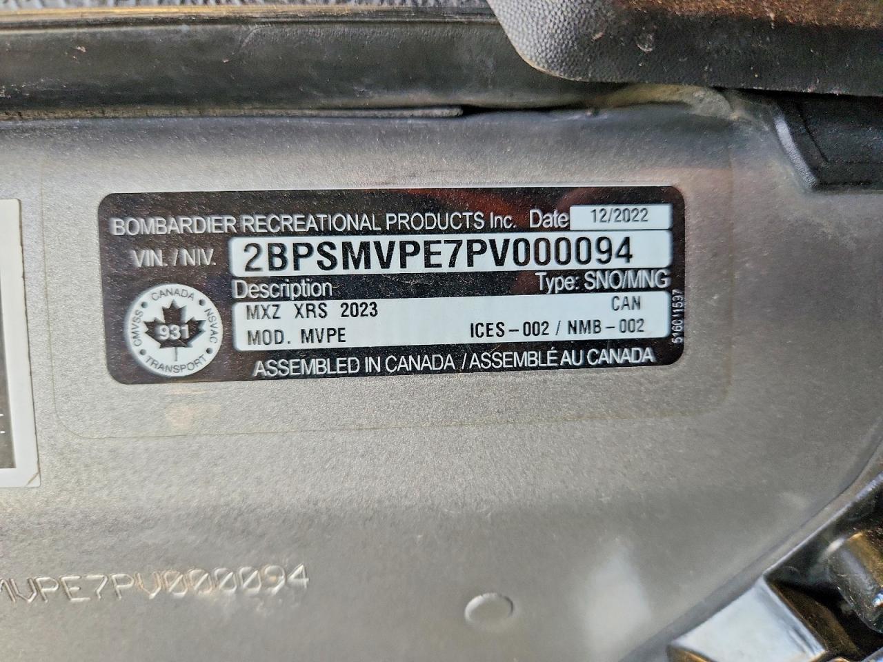 2023 SKI Mxz800 VIN 2BPSMVPE7PV000094 photo 10