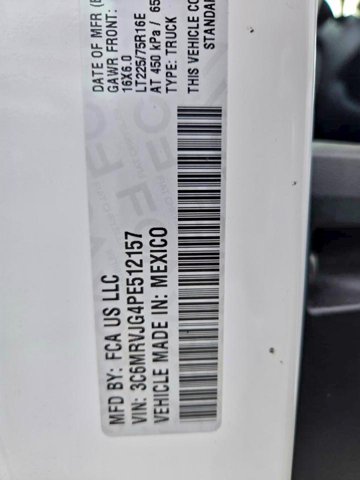 2023 Ram Promaster VIN 3C6MRVJG4PE512157 photo 10