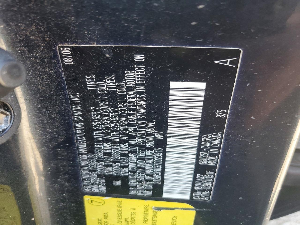 2007 Lexus Rx350 VIN 2T2HK31U37C023915 photo 12