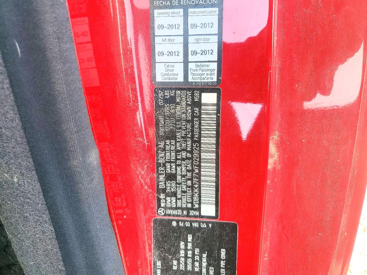1998 Mercedes-Benz Slk-class VIN WDBKK47F7WF029925 photo 12