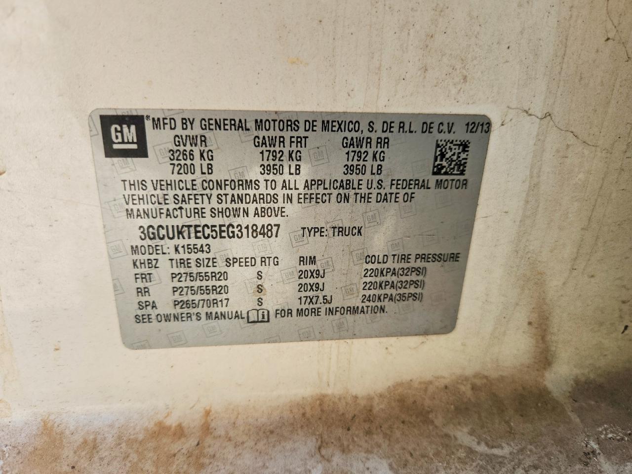 2014 Chev Silverado VIN 3GCUKTEC5EG318487 photo 12