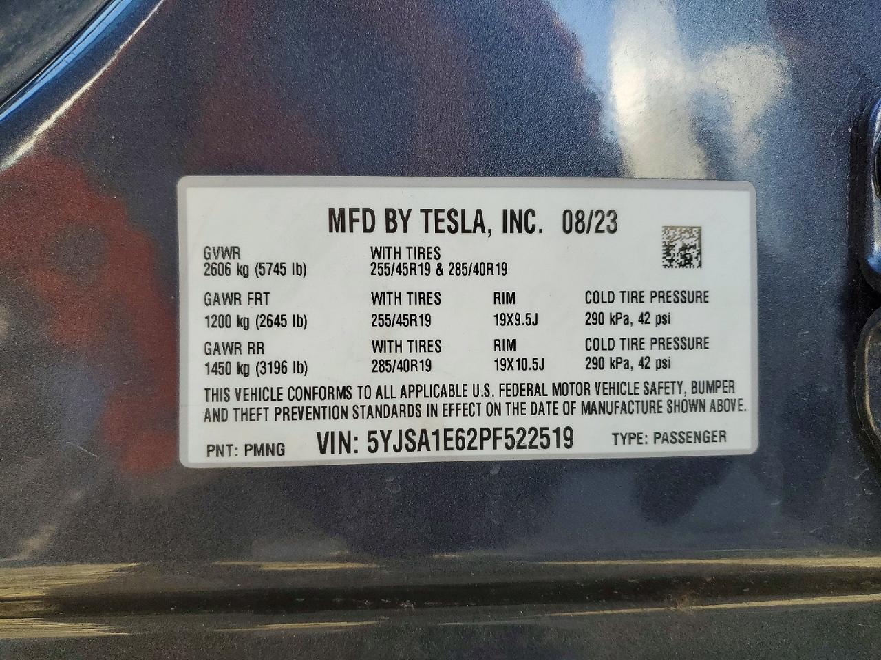 2023 Tesla Model s VIN 5YJSA1E62PF522519 photo 12