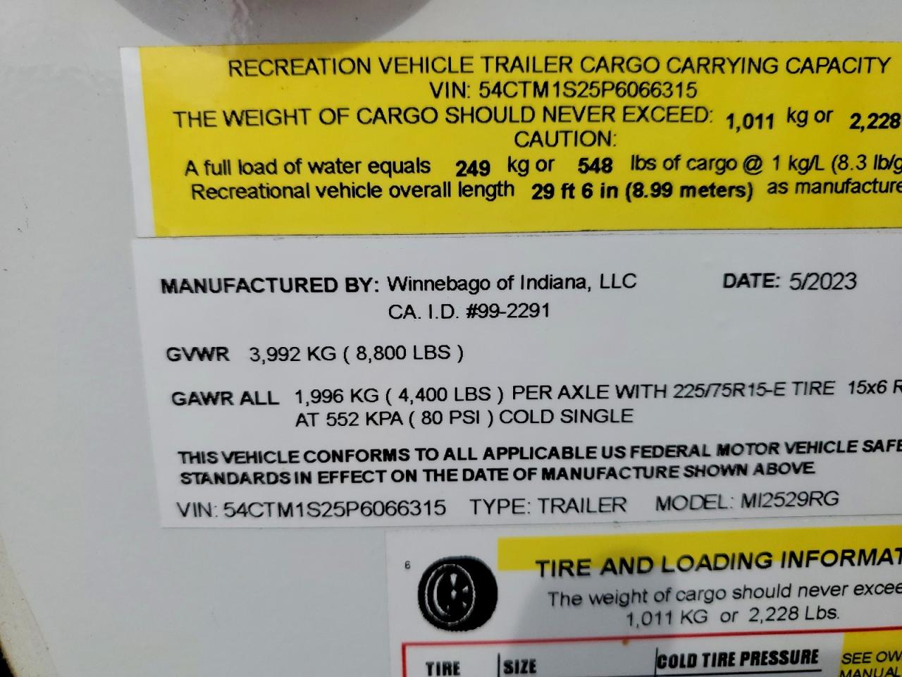 2023 WINNEBAGO Minnie 252 VIN 54CTM1S25P6066315 photo 10