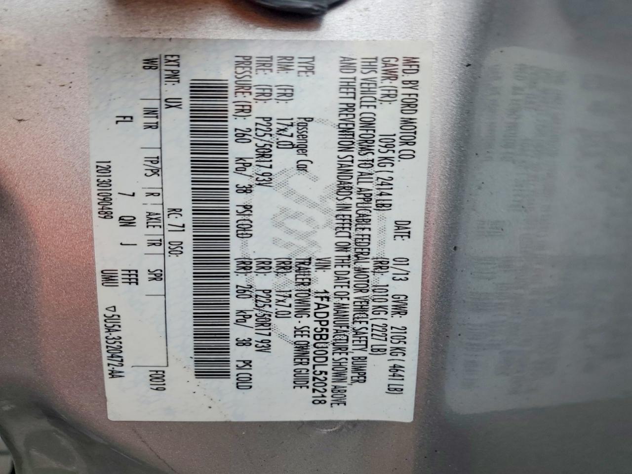 2013 Ford Cmax VIN 1FADP5BU0DL520218 photo 12