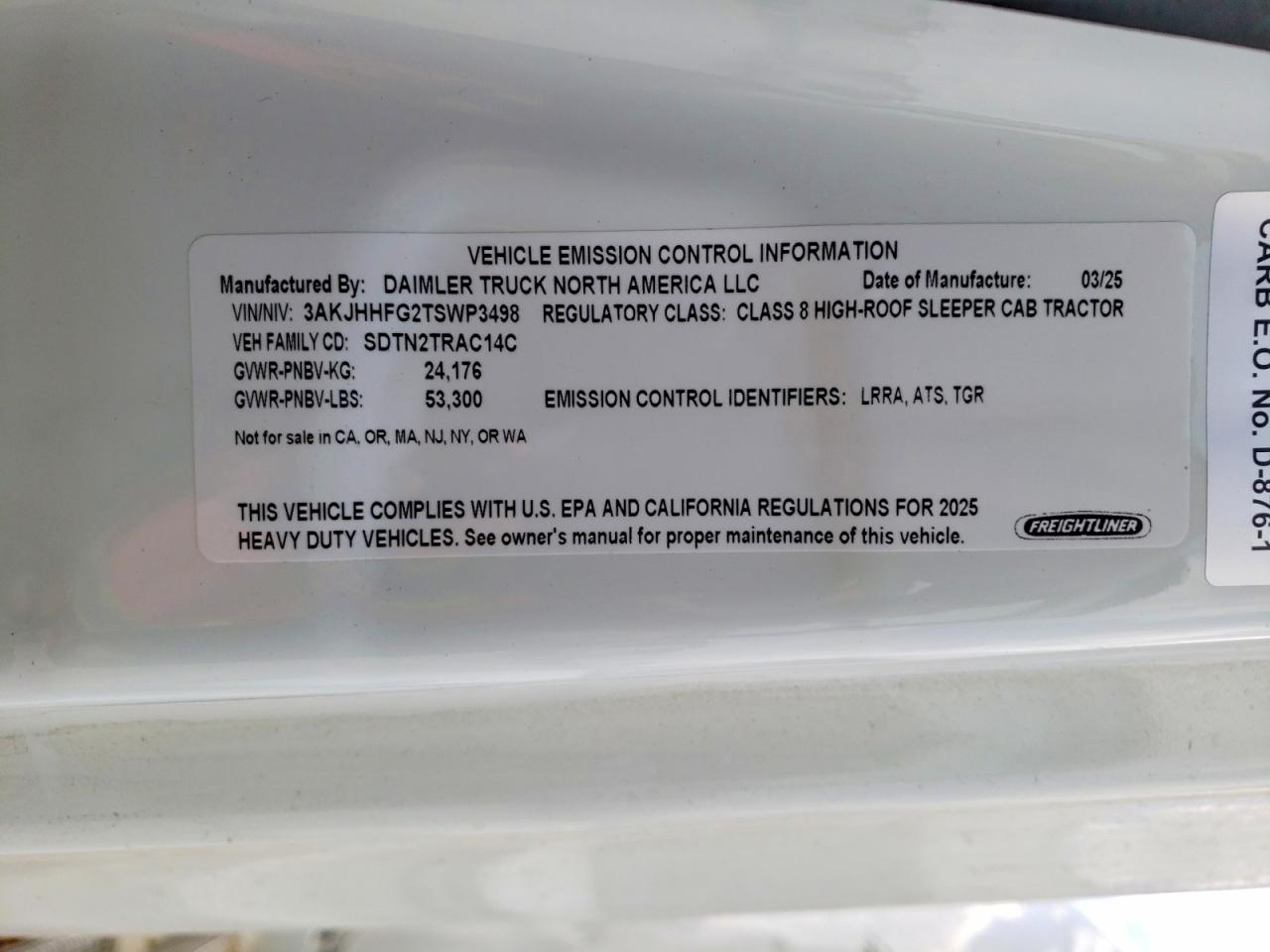 2026 FREIGHTLINER All other VIN 3AKJHHFG2TSWP3498 photo 10