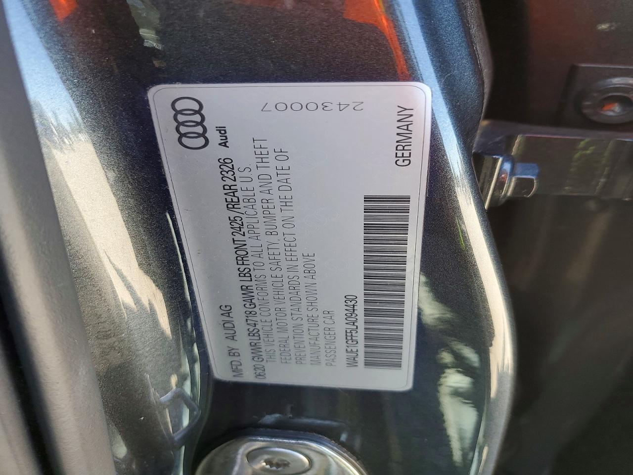 2020 AUDI S3 VIN WAUE1GFF5LA094430 photo 12