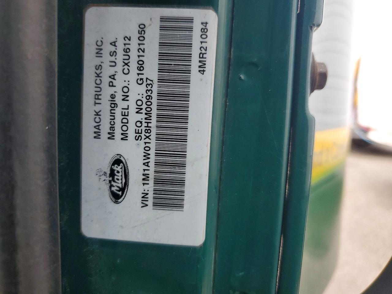 2017 MACK All other VIN 1M1AW01X8HM009337 photo 10