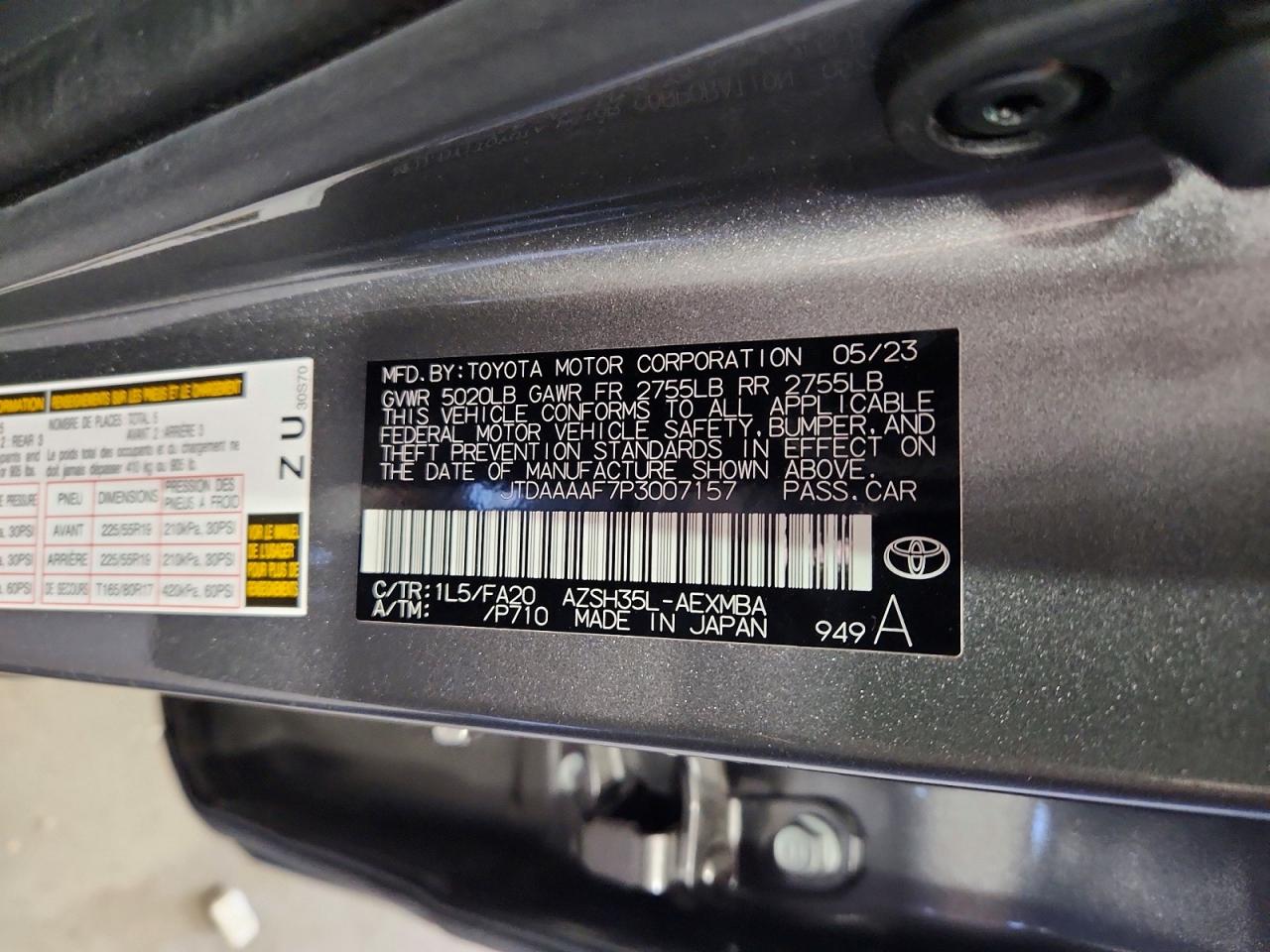 2023 TOYOTA All other VIN JTDAAAAF7P3007157 photo 12