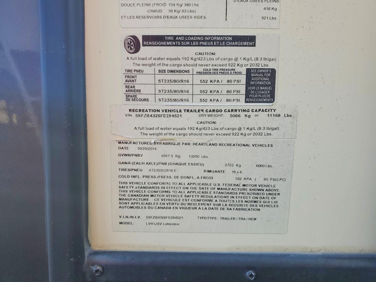 2015 BRECKENRIDGE Trailers VIN 5SFZB4326FE294521 photo 10