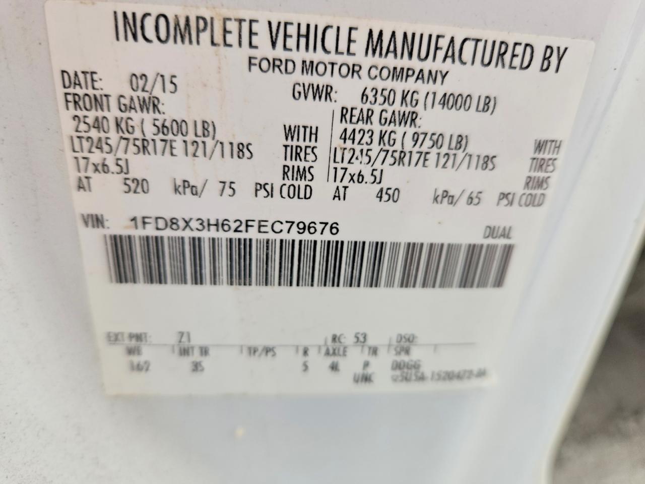 2015 Ford F350 VIN 1FD8X3H62FEC79676 photo 12