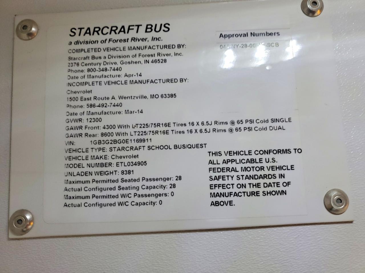2014 STARCRAFT Express VIN 1GB3G2BG0E1169911 photo 10