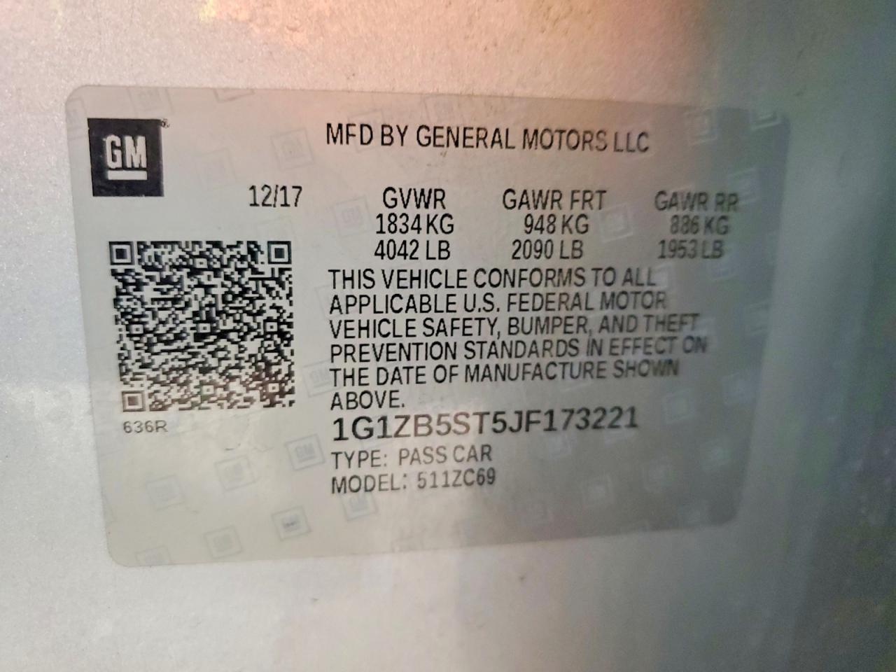 2018 Chevrolet Malibu VIN 1G1ZB5ST5JF173221 photo 12