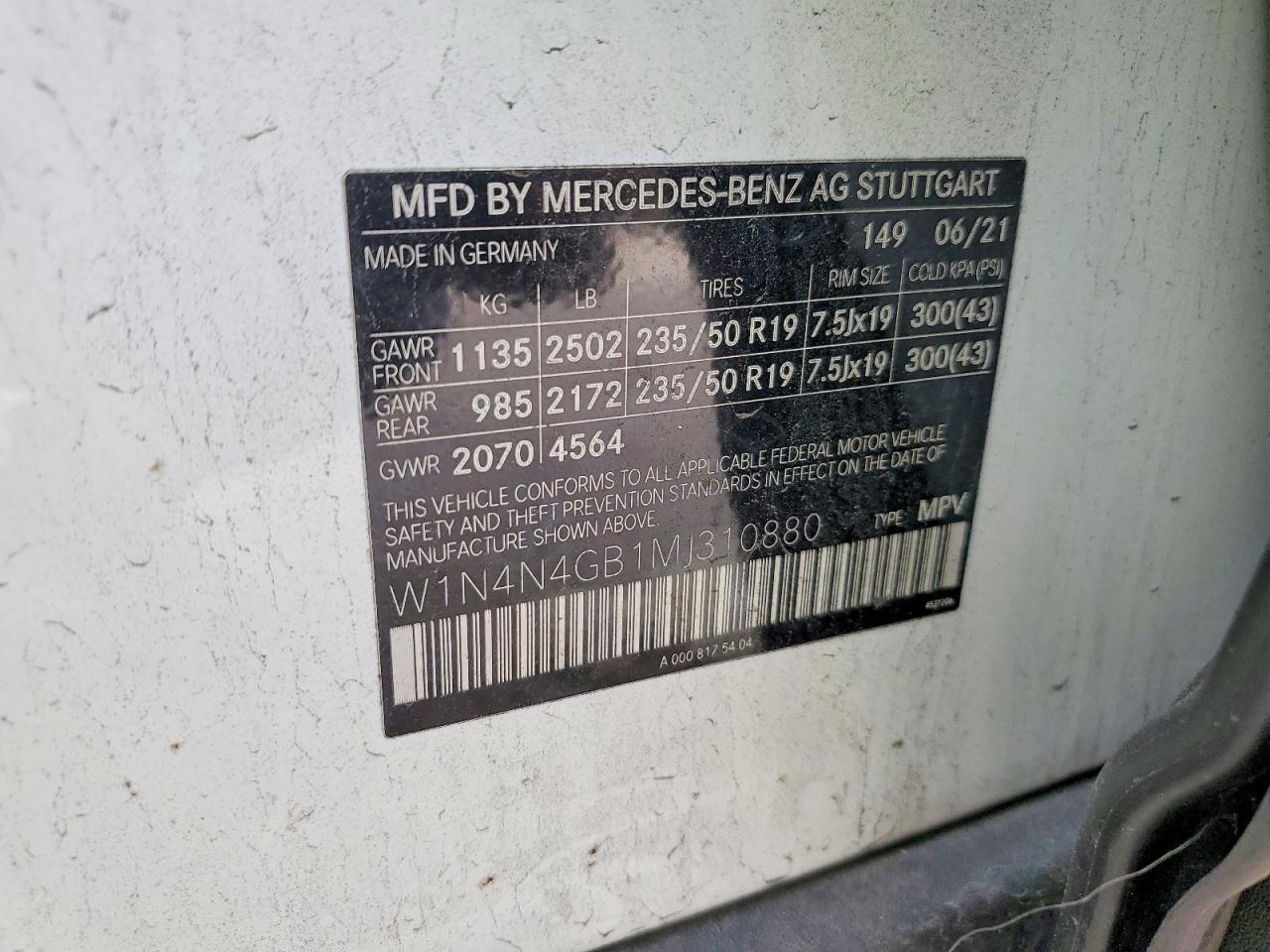 2021 Mercedes-Benz Gla-class VIN W1N4N4GB1MJ310880 photo 12