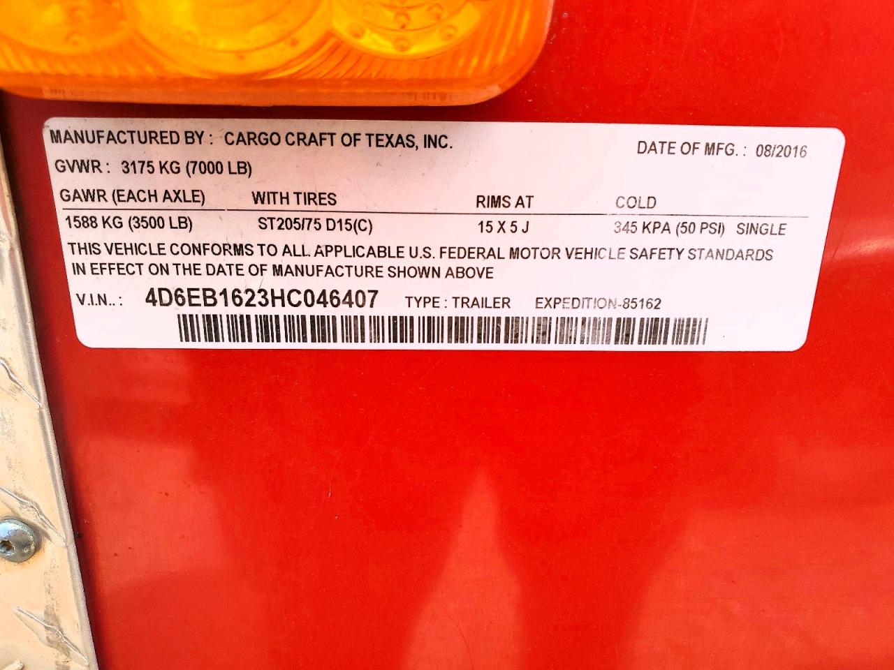 2017 CARGO Unknown VIN 4D6EB1623HC046407 photo 10