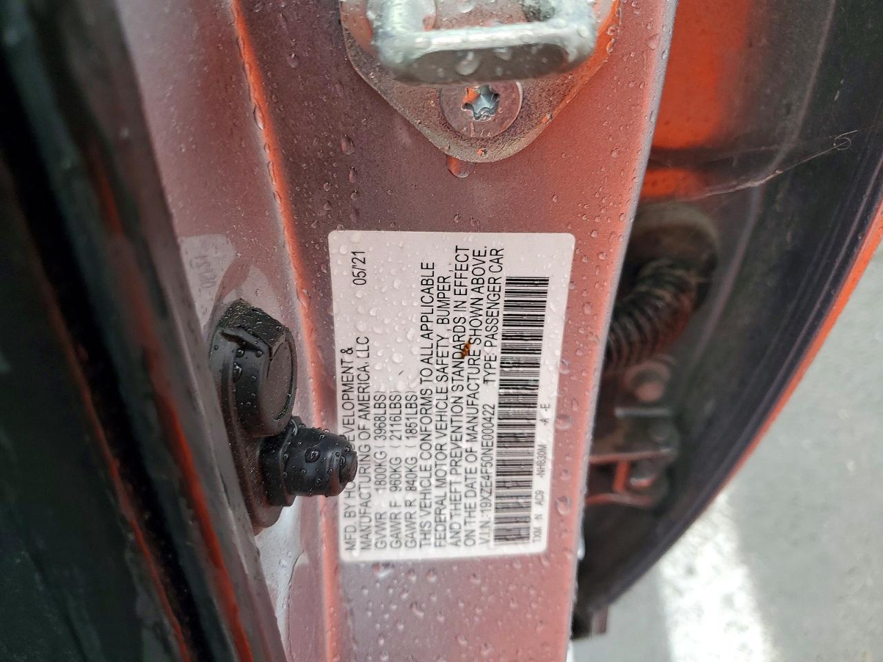 2022 Honda Insight VIN 19XZE4F50NE000422 photo 12