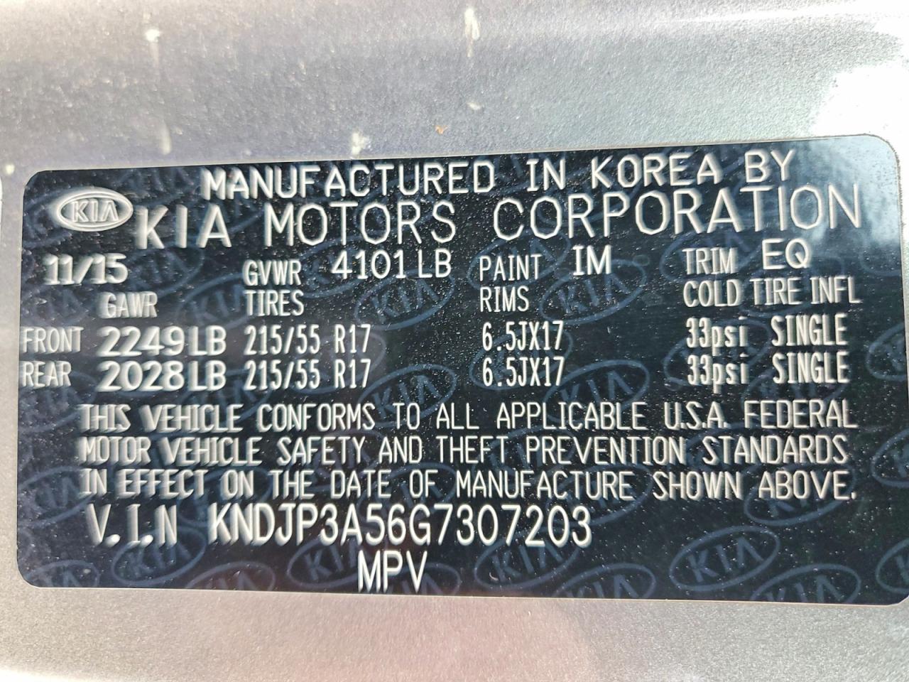 2016 Kia Soul VIN KNDJP3A56G7307203 photo 12