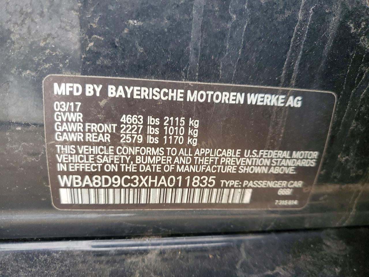 2017 BMW 3 series VIN WBA8D9C3XHA011835 photo 12