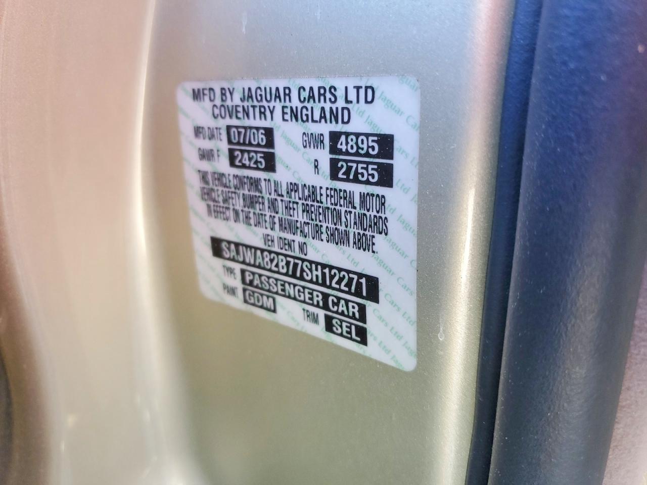 2007 Jaguar Xj VIN SAJWA82B77SH12271 photo 12