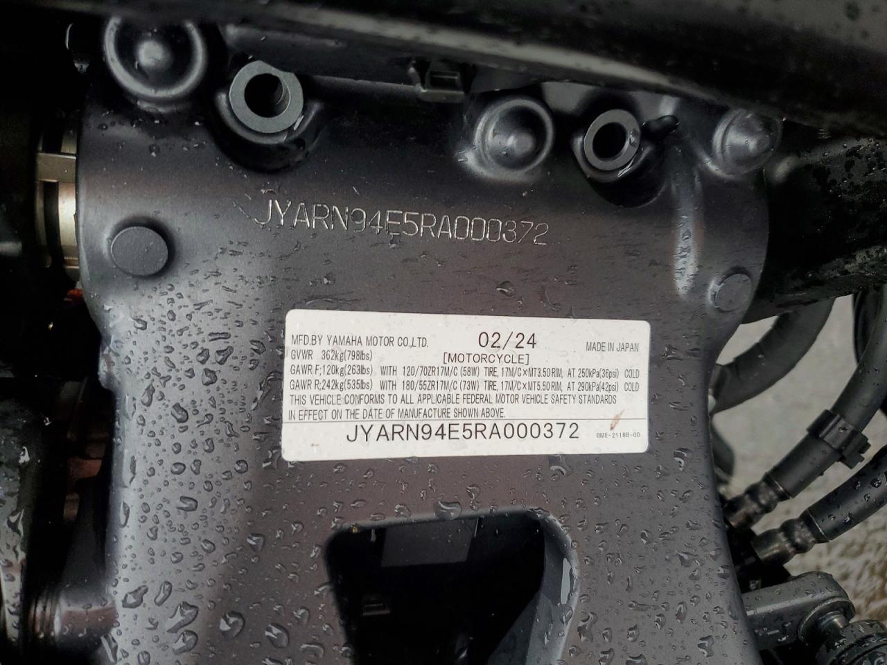 2024 YAMA All other VIN JYARN94E5RA000372 photo 9