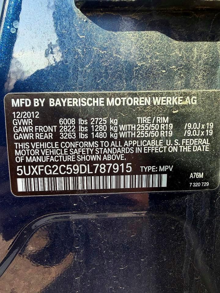2013 BMW X6 VIN 5UXFG2C59DL787915 photo 10