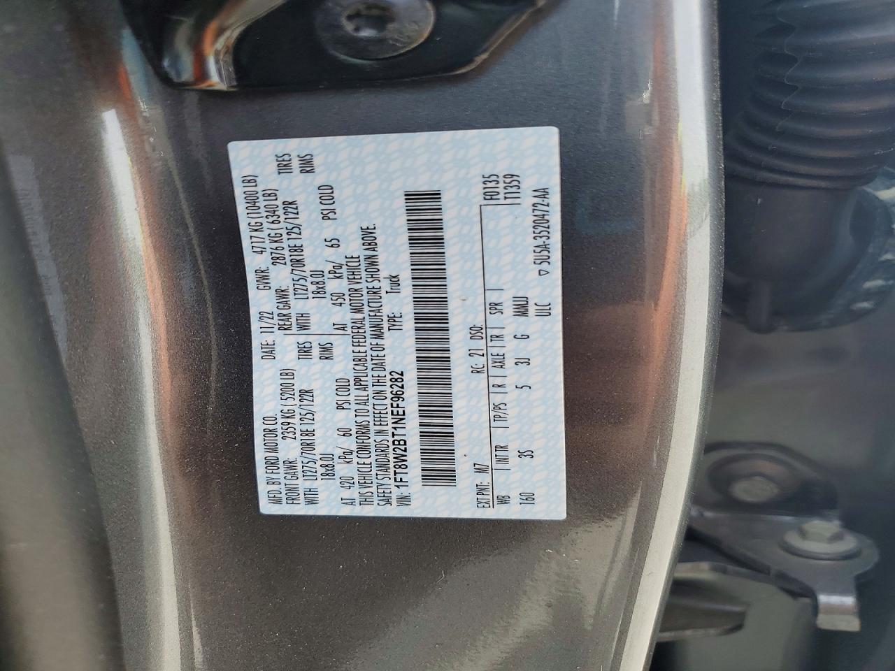 2022 Ford F250 VIN 1FT8W2BT1NEF96282 photo 12