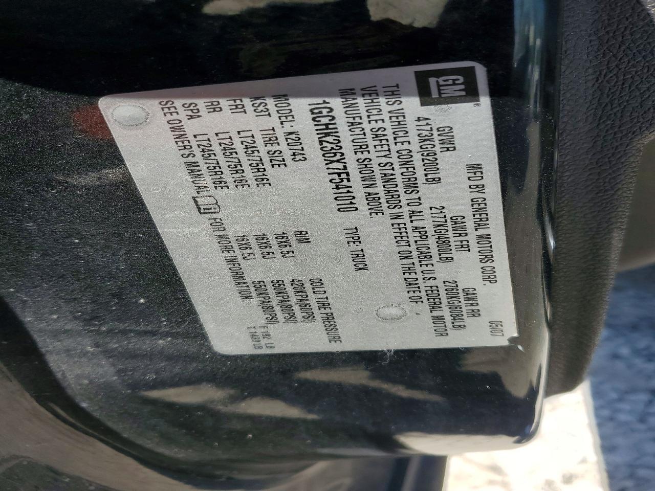 2007 CHEV Silverado VIN 1GCHK236X7F541010 photo 12