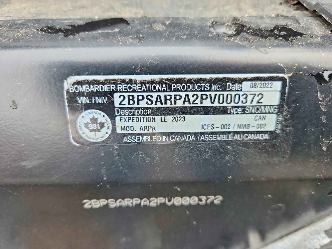 2023 SKID Expedition VIN 2BPSARPA2PV000372 photo 10