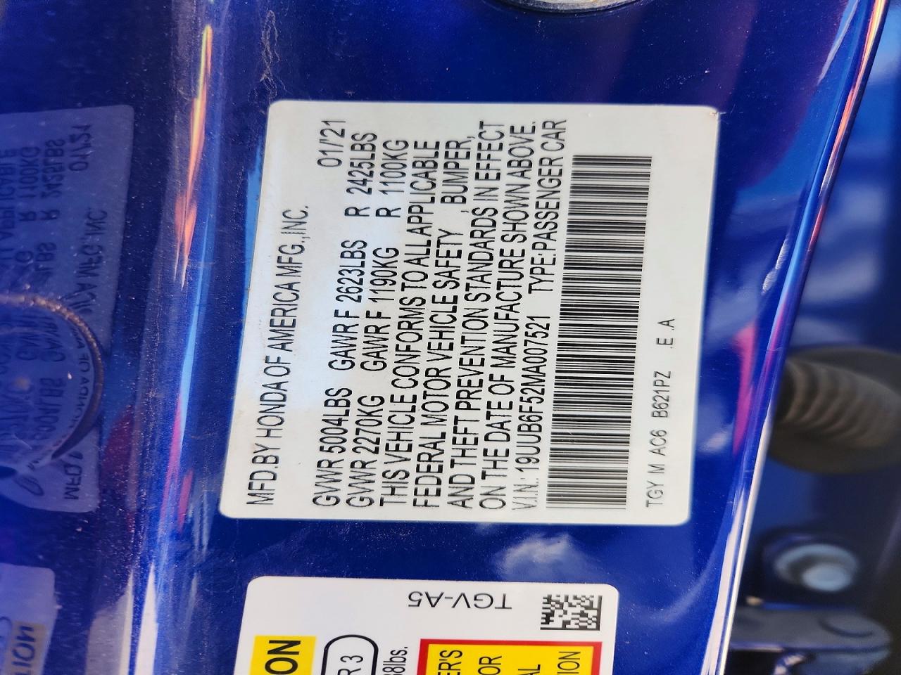 2021 Acura Tlx VIN 19UUB6F52MA007521 photo 12