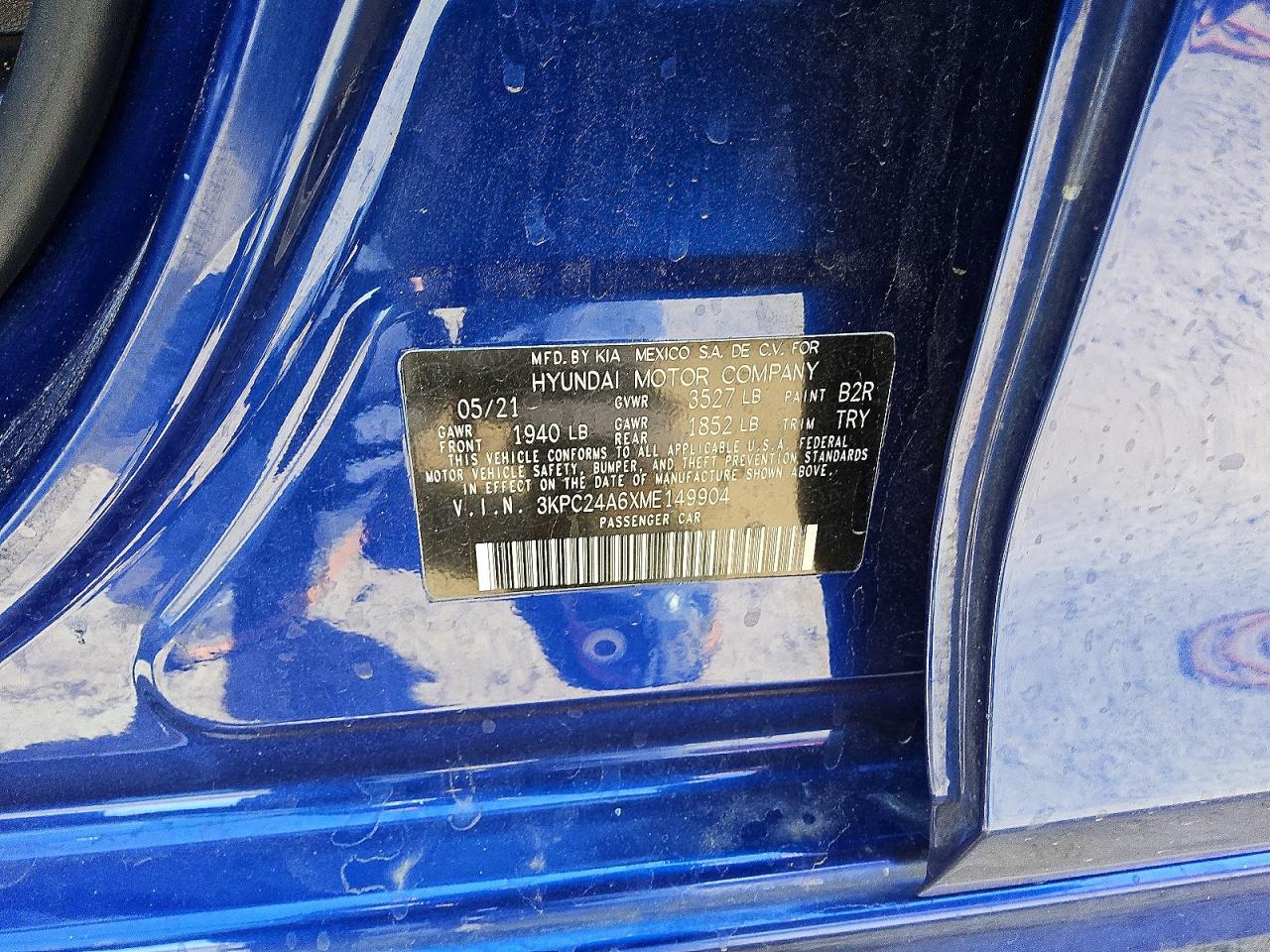 2021 Hyundai Accent VIN 3KPC24A6XME149904 photo 12