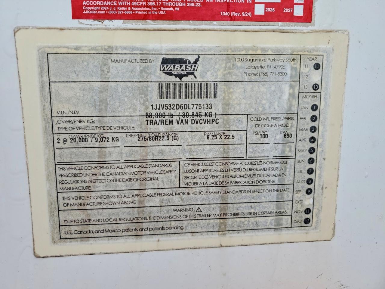 2013 WABASH Dry freigh VIN 1JJV532D6DL775133 photo 10