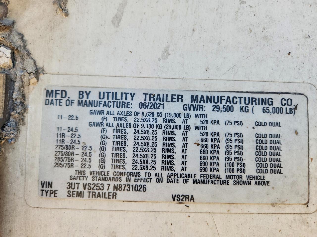 2022 UTILITY All models VIN 3UTVS2537N8731026 photo 10