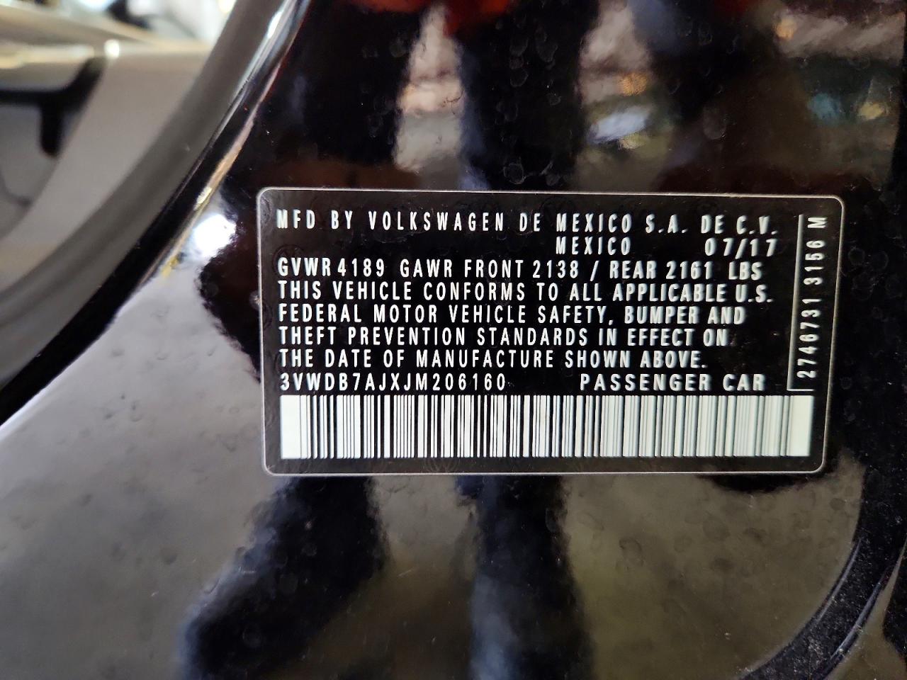 2018 Volkswagen Jetta VIN 3VWDB7AJXJM206160 photo 12