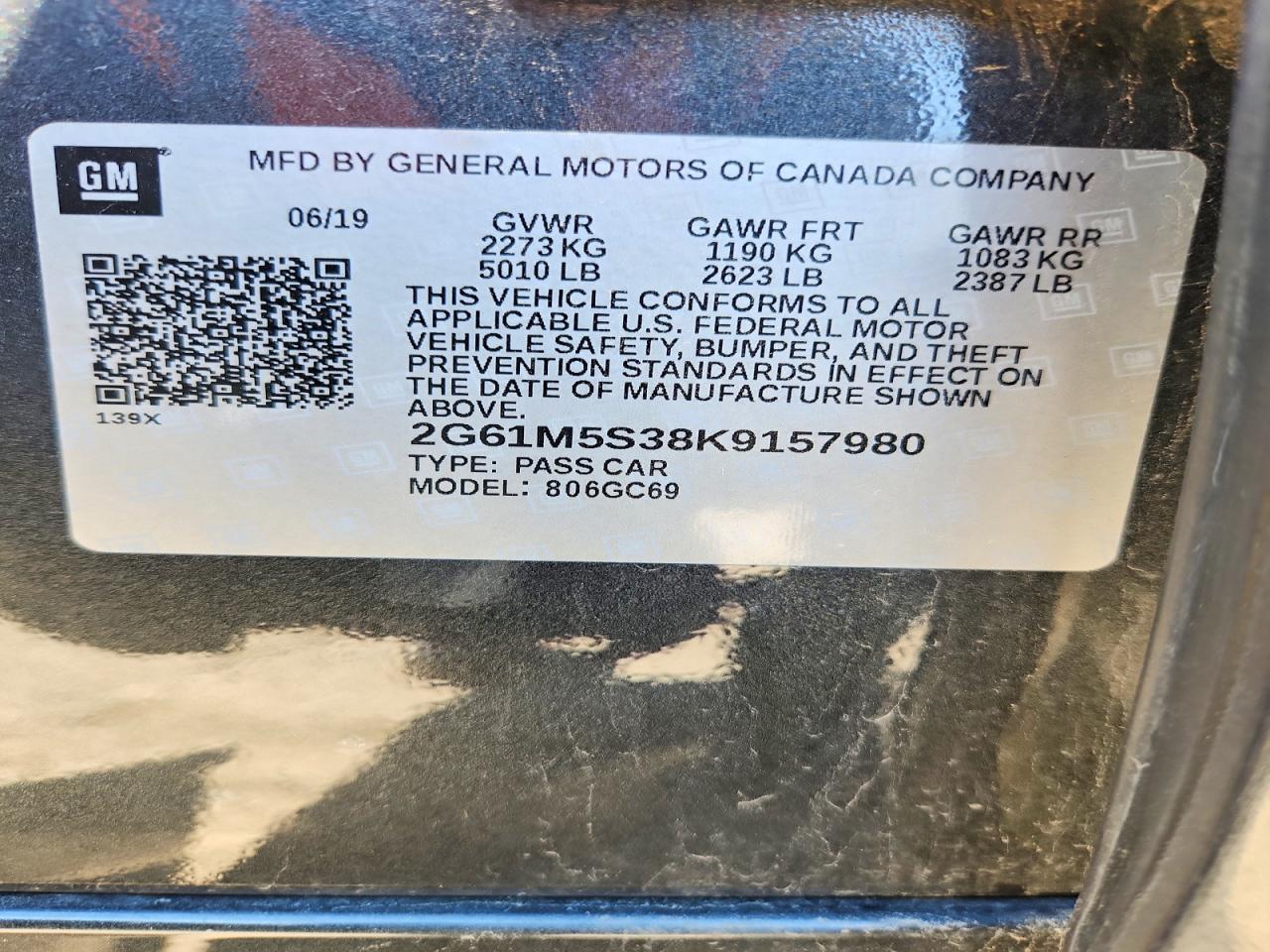 2019 Cadillac Xts VIN 2G61M5S38K9157980 photo 12