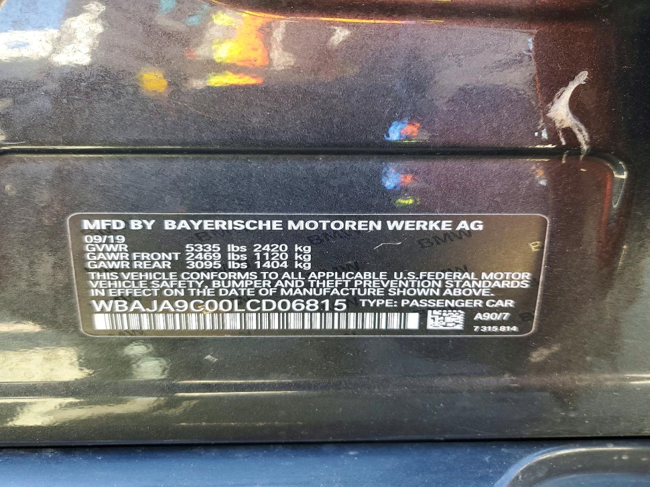 2020 BMW 5 series VIN WBAJA9C00LCD06815 photo 12