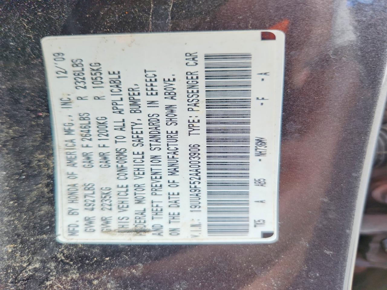 2010 Acura Tl VIN 19UUA9F52AA003906 photo 12