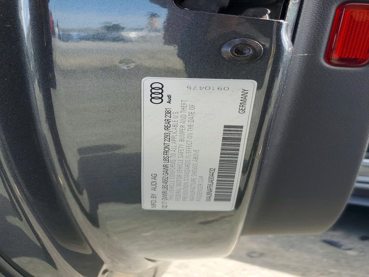 2018 Audi A5 VIN WAU8NAF56JA004432 photo 12