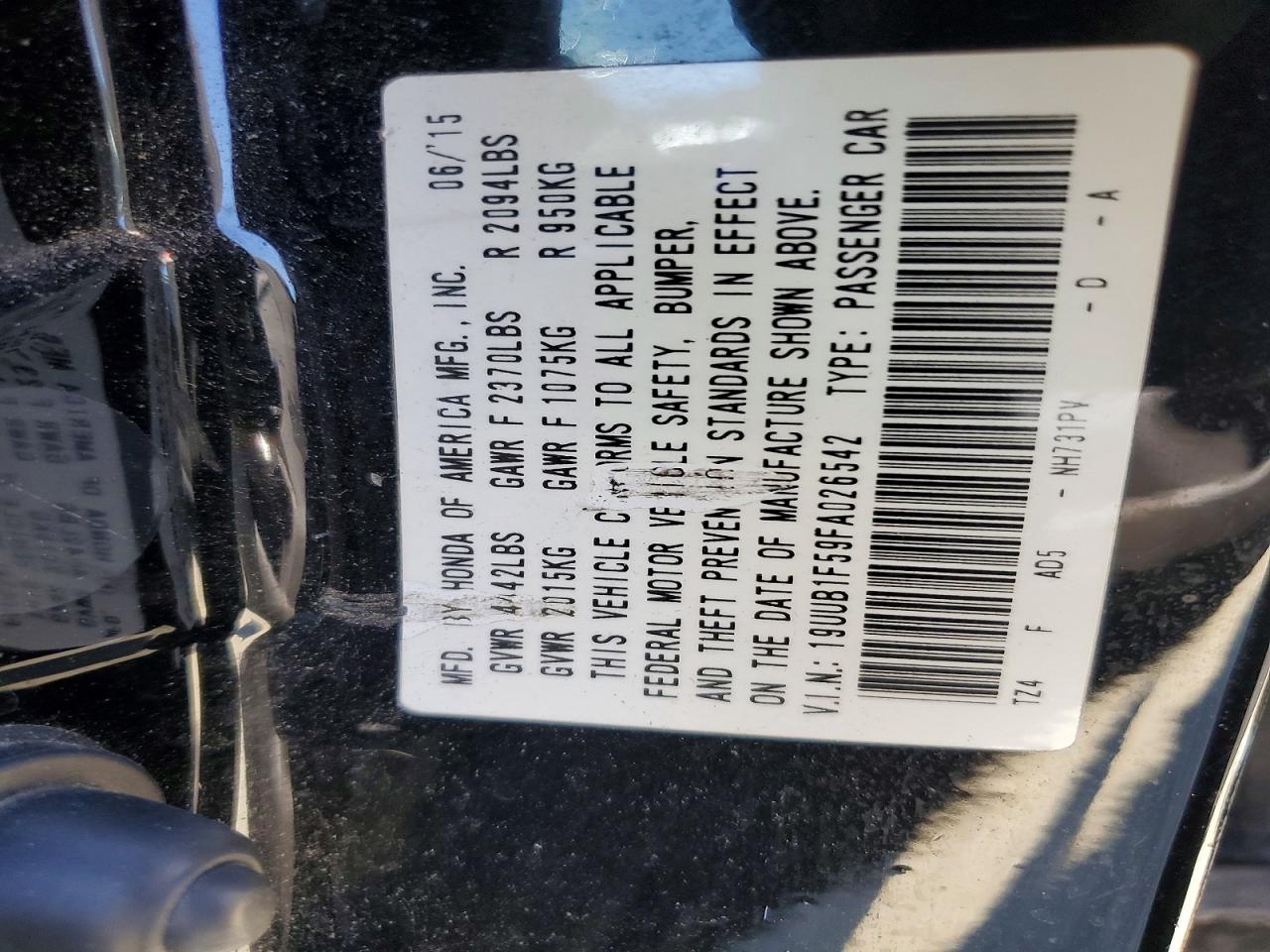 2015 Acura Tlx VIN 19UUB1F59FA026542 photo 12