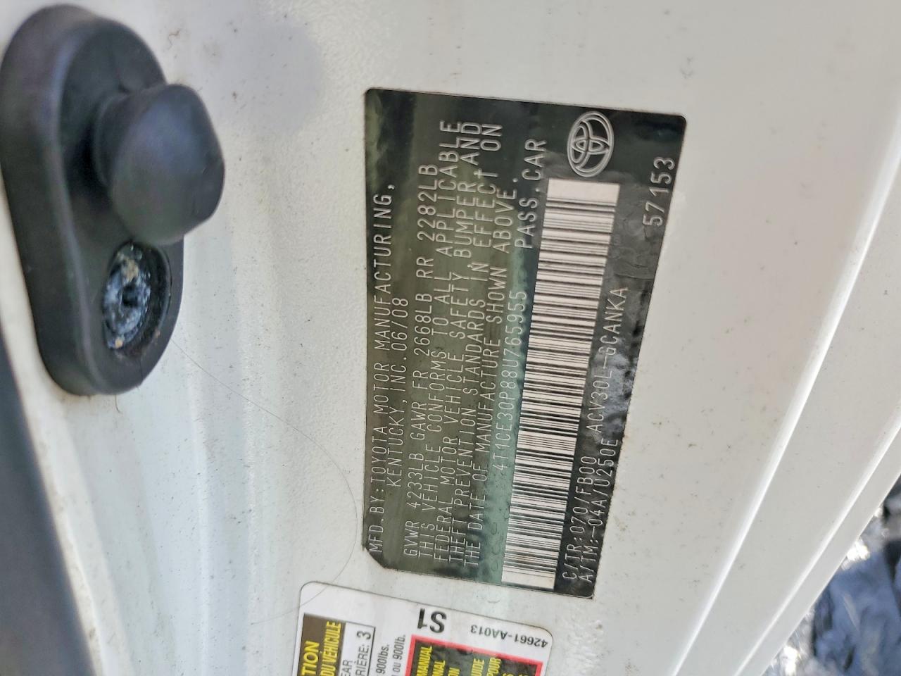 2008 Toyota Camry sola VIN 4T1CE30P88U765955 photo 12