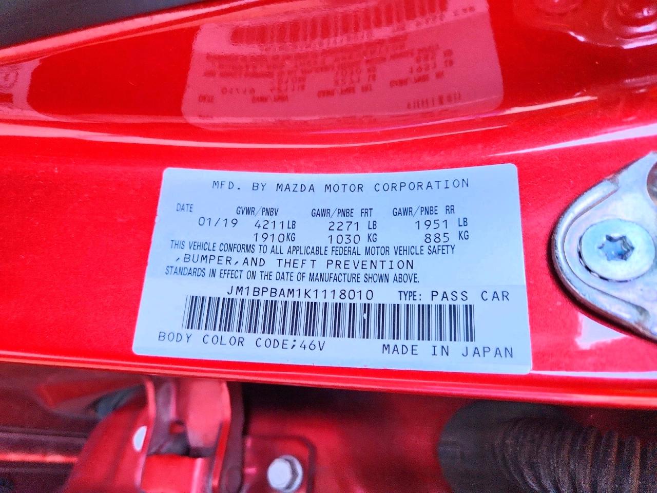 2019 Mazda 3 VIN JM1BPBAM1K1118010 photo 12