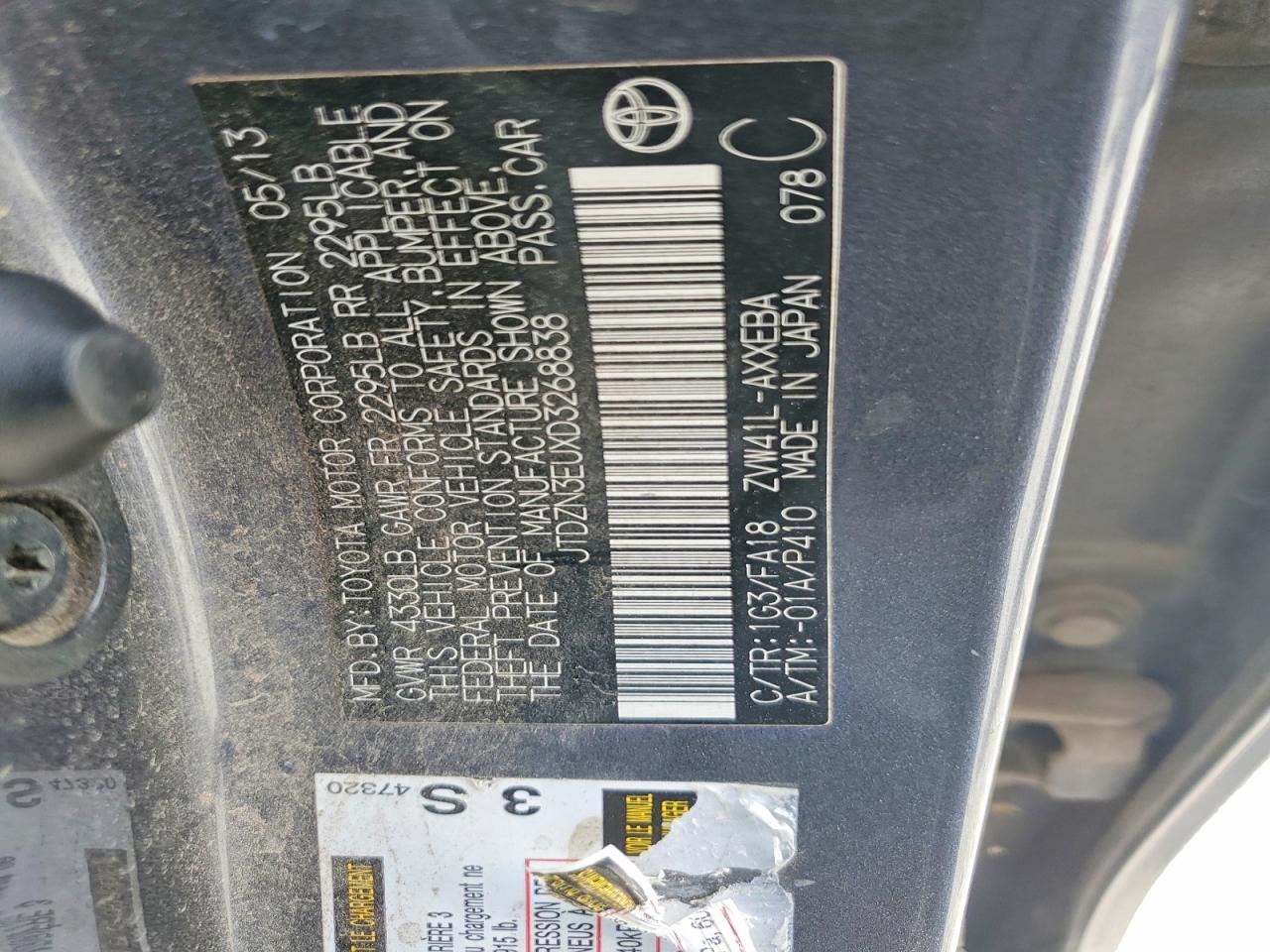 2013 Toyota Prius v th VIN JTDZN3EUXD3268838 photo 12