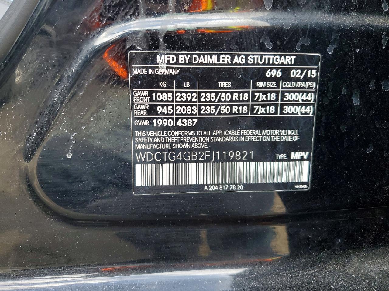2015 MERCEDES-BENZ Gla-class VIN WDCTG4GB2FJ119821 photo 12