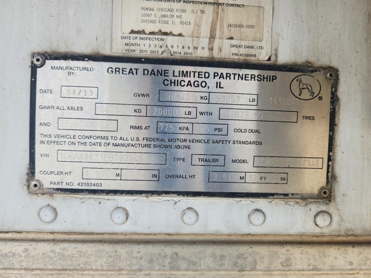 2014 GREAT Trailers VIN 1GRAA9621EB703946 photo 10