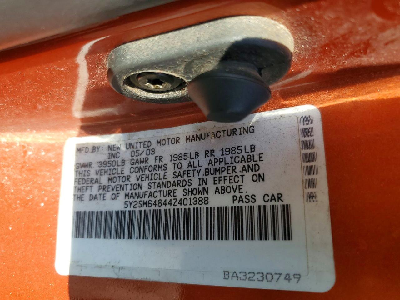 2004 Pontiac Vibe VIN 5Y2SM64844Z401388 photo 12