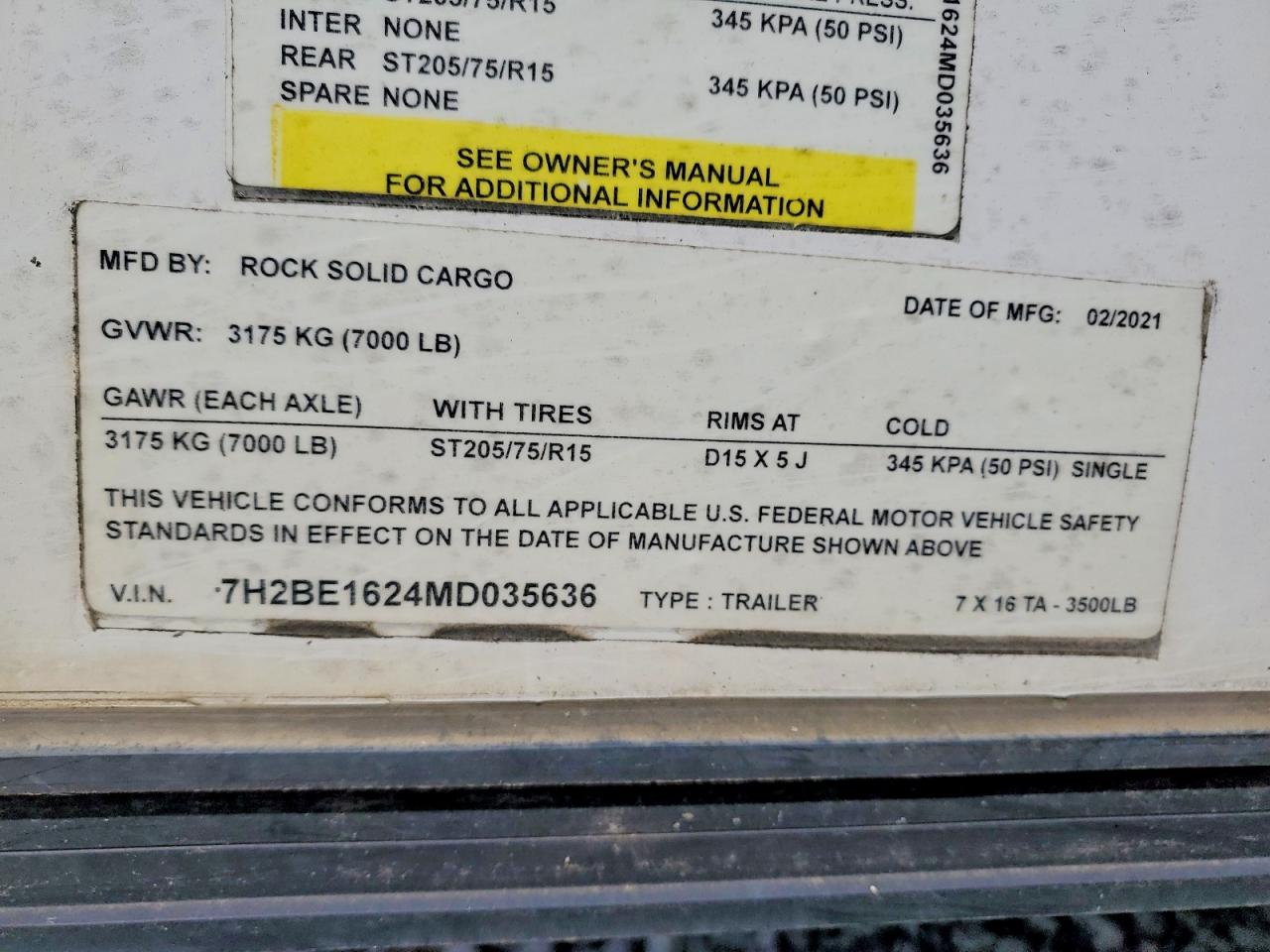 2021 ROCK Enclosed VIN 7H2BE1624MD035636 photo 10