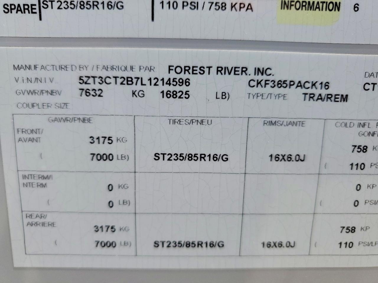 2020 CHEROKEE Recreation VIN 5ZT3CT2B7L1214596 photo 10