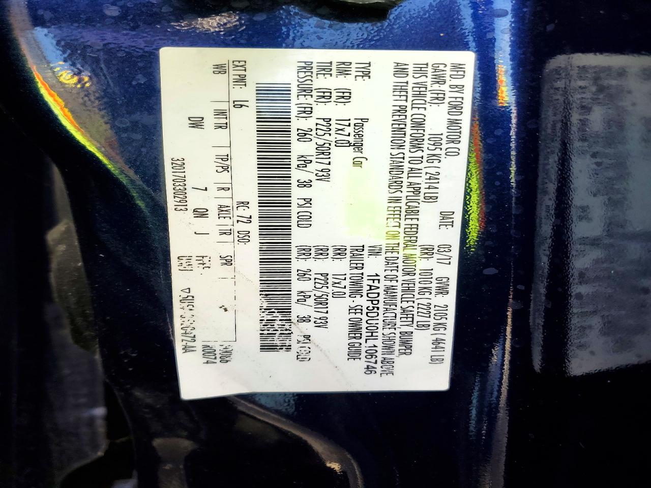 2017 FORD Cmax VIN 1FADP5DU0HL106746 photo 12