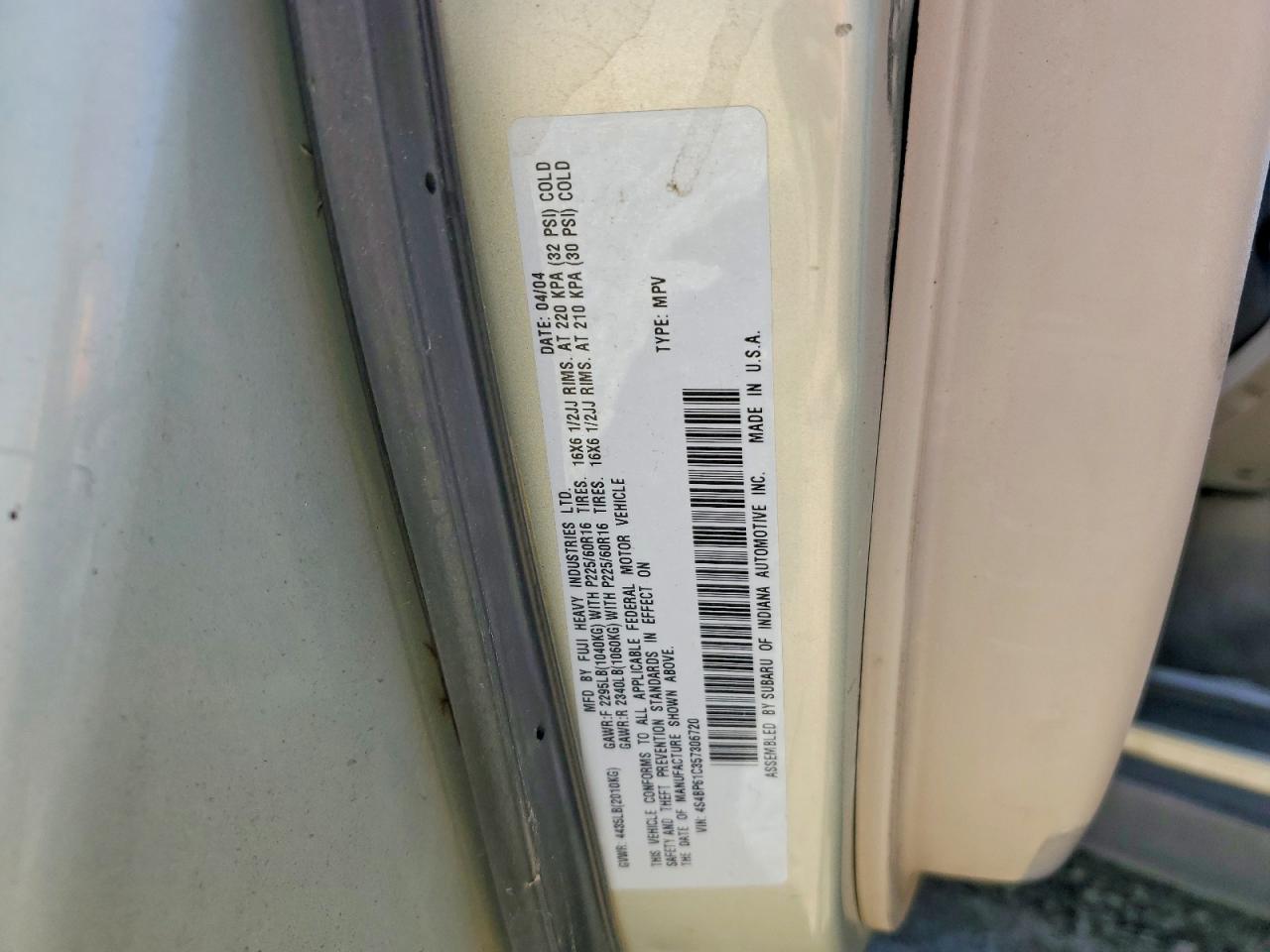 2005 Subaru LEGACY VIN 4S4BP61C357306720 photo 12